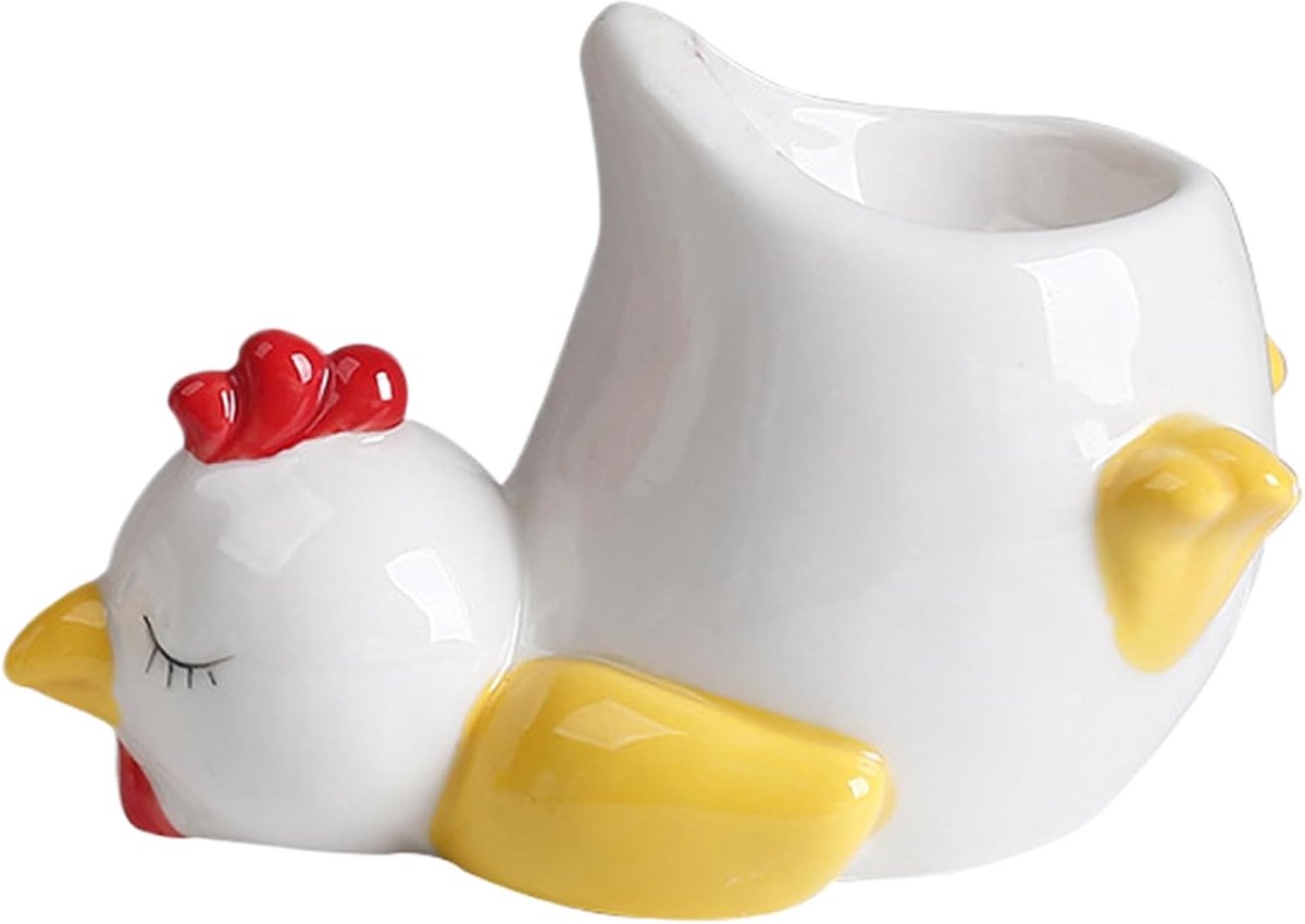 Eierdopjes - Kuiken Houder - Ontbijt Tafel Decoratie - Keramisch Materiaal - 11 cm - Kleurrijk