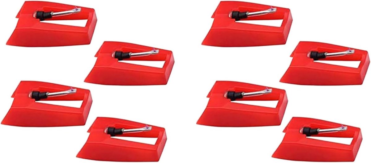 Platenspeler Naald - Draaitafel Stylus - Vinyl Luisteren - Keramische Naald - 8 Stuks - Rood