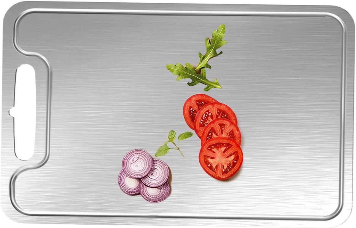 Titanium Hakblok - Snijplank - Maaltijd Bereiding - 100% Puur Materiaal - 25 x 15 cm