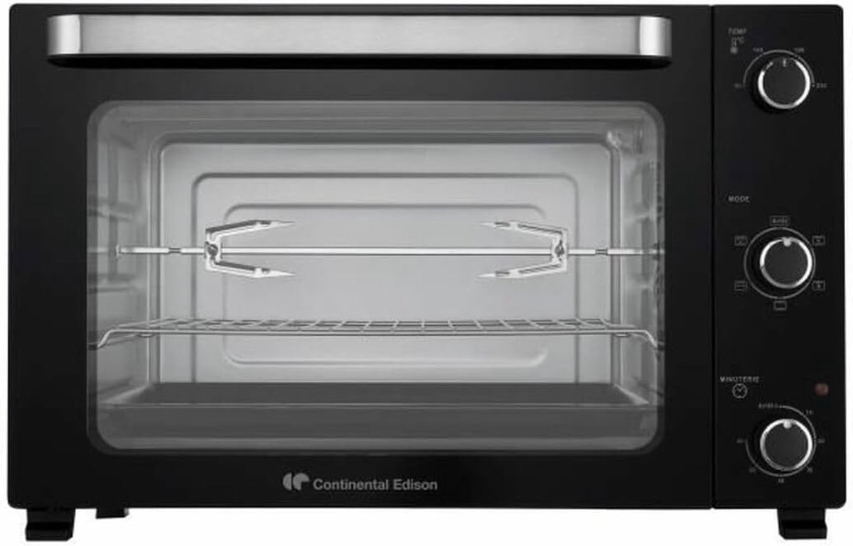 Minioven Elektrisch Compacte Oven Snelle Maaltijden Met Rotisserie Functie L 60 x H 39 cm Zwart