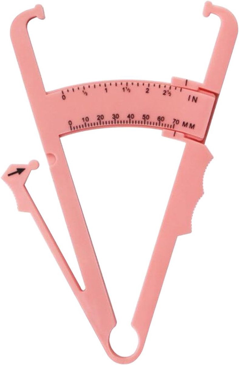 Lichaamsvetmeter - Huiddiktemeter - Gezondheid volgen - Nauwkeurige metingen - Dubbele schaal - Roze