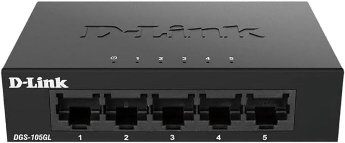 Netwerk Switch - Gigabit Switch - Thuisnetwerk Uitbreiden - Ventilatorloos Stil - 5 Poorten - Zwart