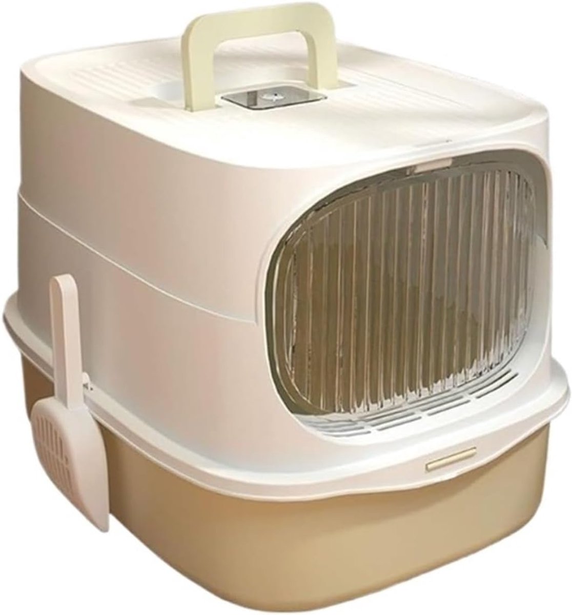 Gesloten Kattenbak - Huisdier Toilet - Hygiënisch Kattenbak - Afneembare Hoge Zijkant - 51x38x32 cm - Wit
