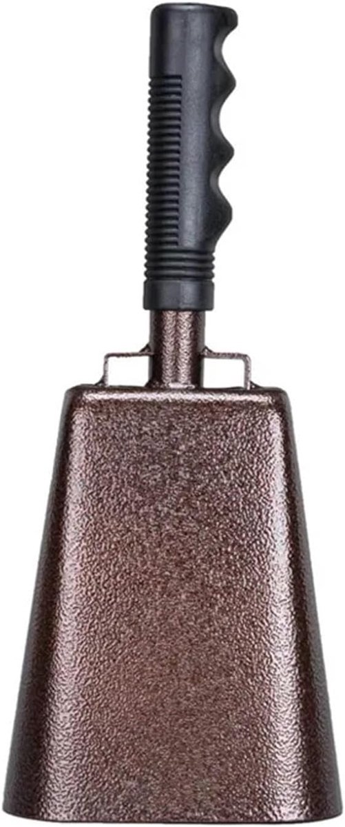 Percussie Bel - Hand Rammelaar - Sport Evenementen - Heldere Klank - 26 cm Hoog - Bruin
