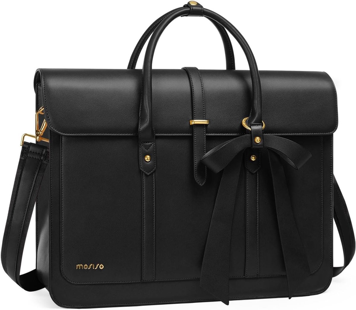Laptop Tas - Schoudertas Handtas - Werk Reizen - Verstelbaar Decor - 42x31x10cm - Zwart