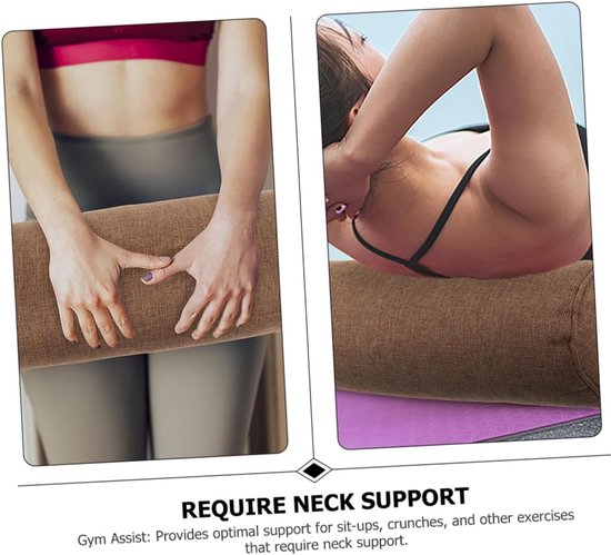 Katoenen Yoga Kussen - Oefenkussen Bolster - Meditatie Ontspanning - Ergonomisch Ademend - 58.5x14.5x14.5cm - Koffie — afbeelding 4