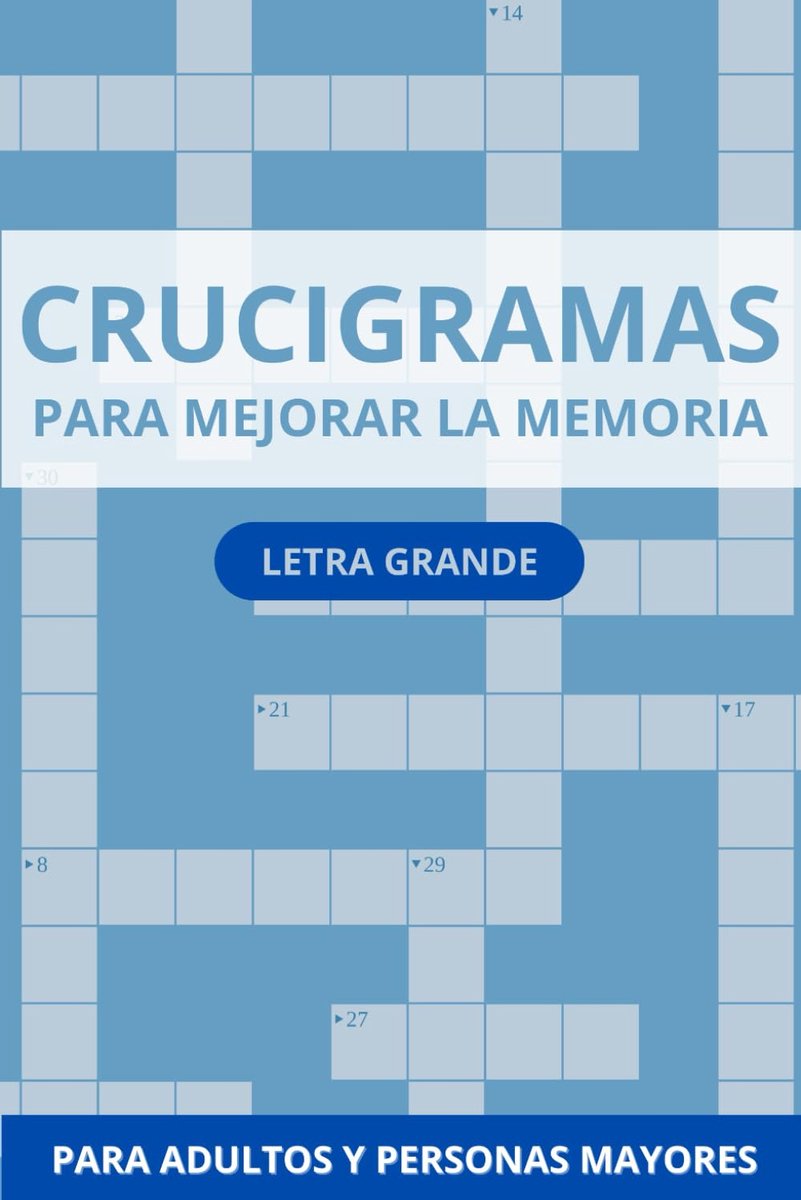 Spaanse Kruiswoordpuzzels - Woordspel Boek - Mentale Training - Extra Grote Letters - 15x23 cm