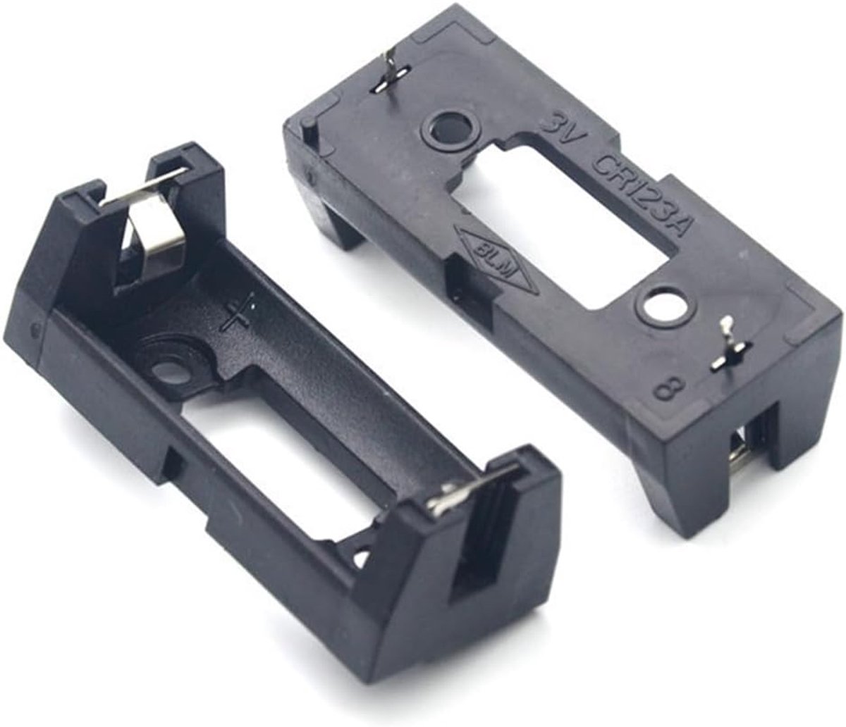 Batterijhouders - Opslagdoos - Elektronische toepassingen - Set van 2 - 5 x 4 x 2 cm - Zwart