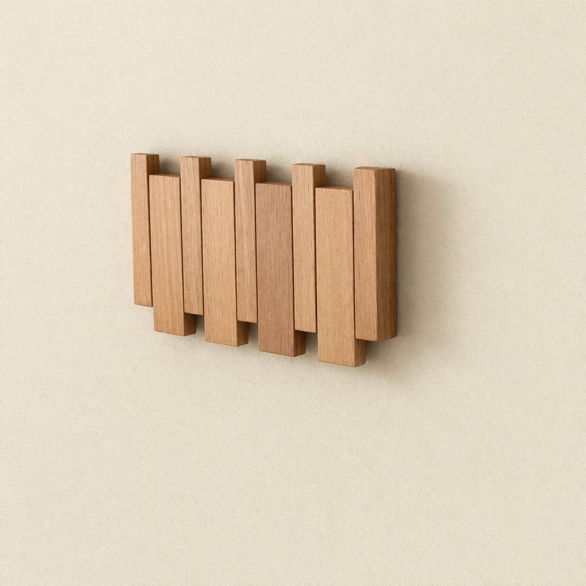 Design Wandkapstok Hout – Inklapbare Piano Kapstok met 4 Haken – Ruimtebesparend – Stijlvolle Kapstok voor Hal en Interieur