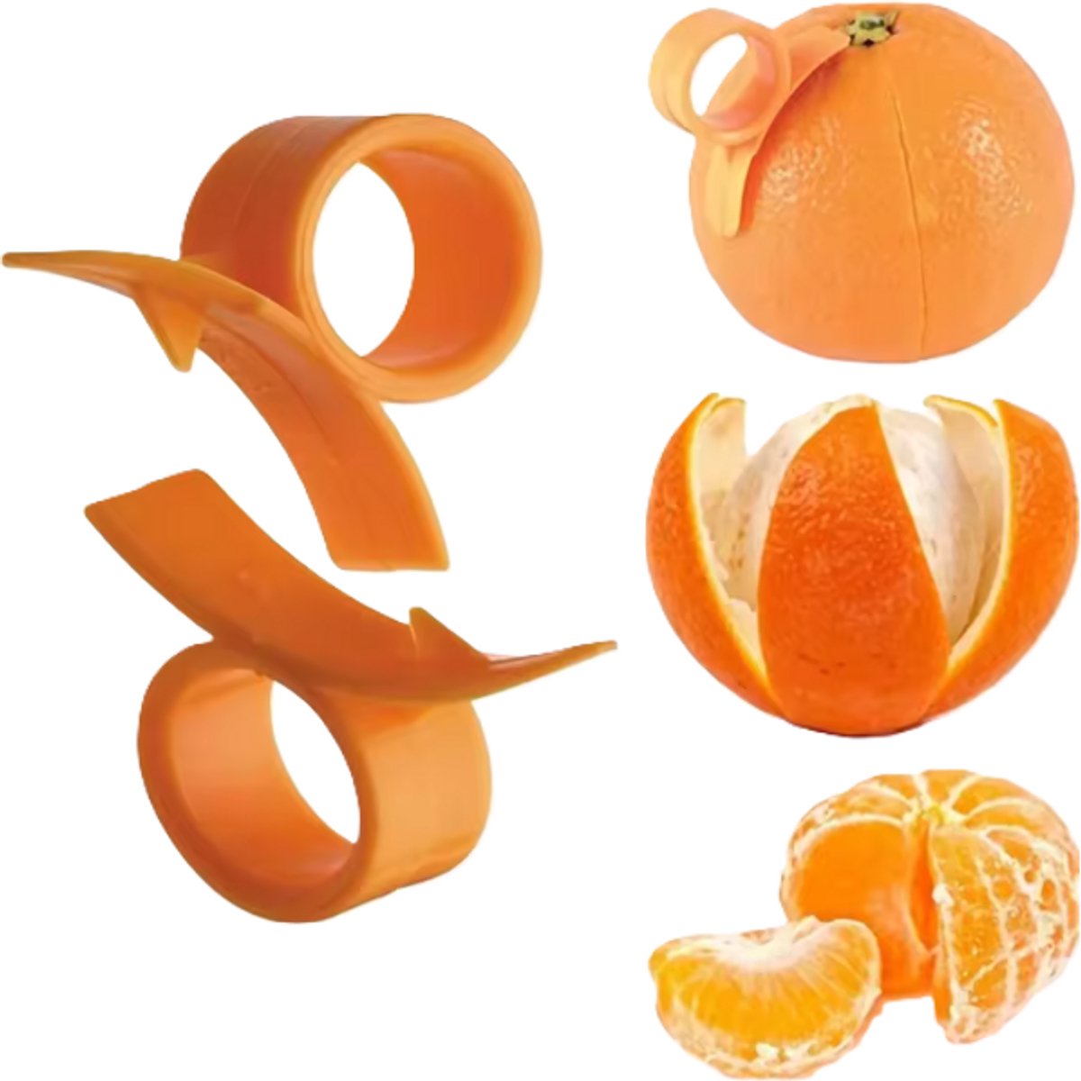 Sinaasappelschiller - Kunststof - Oranje - 3 Stuks