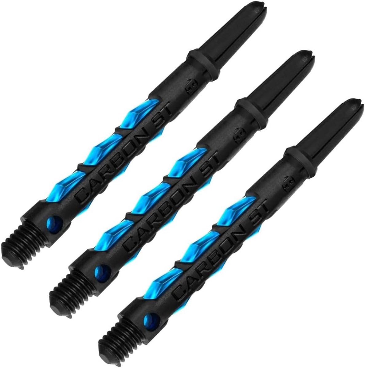 Dart shafts - Dartpijltjes onderdelen - Precisie gooien - Stevig carbon materiaal - 33 mm kort - Aqua blauw