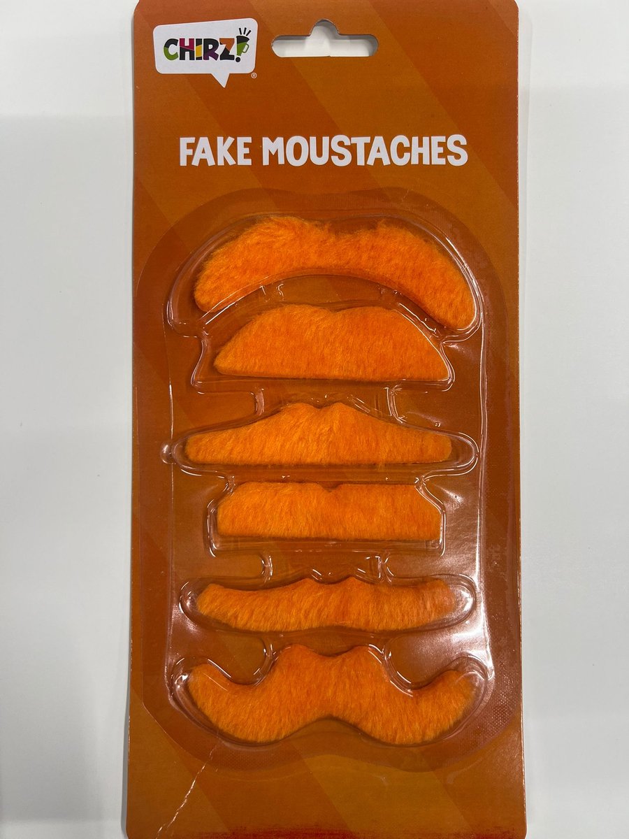 Nepsnorren - 6 Stuks - Oranje en vormen - Nep snor - Fake Moustache - Plaksnor - Zelfklevend - Carnaval - Verkleedsnor - Valse Snor - Nep Snorren - Fake Snor