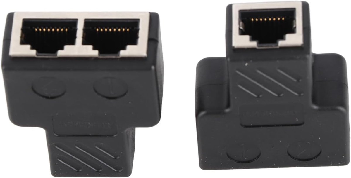 Netwerk Splitter - RJ45 Adapter - Netwerk Uitbreiding - Dubbele Interface - Compact Formaat - Zwart