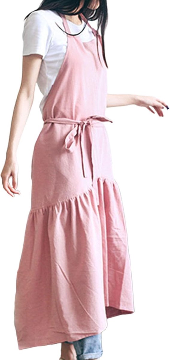 Keukenschort Dames - Linnen Schort - Bakken en Koken - Japans Fishtail Design - Verlengd Slank