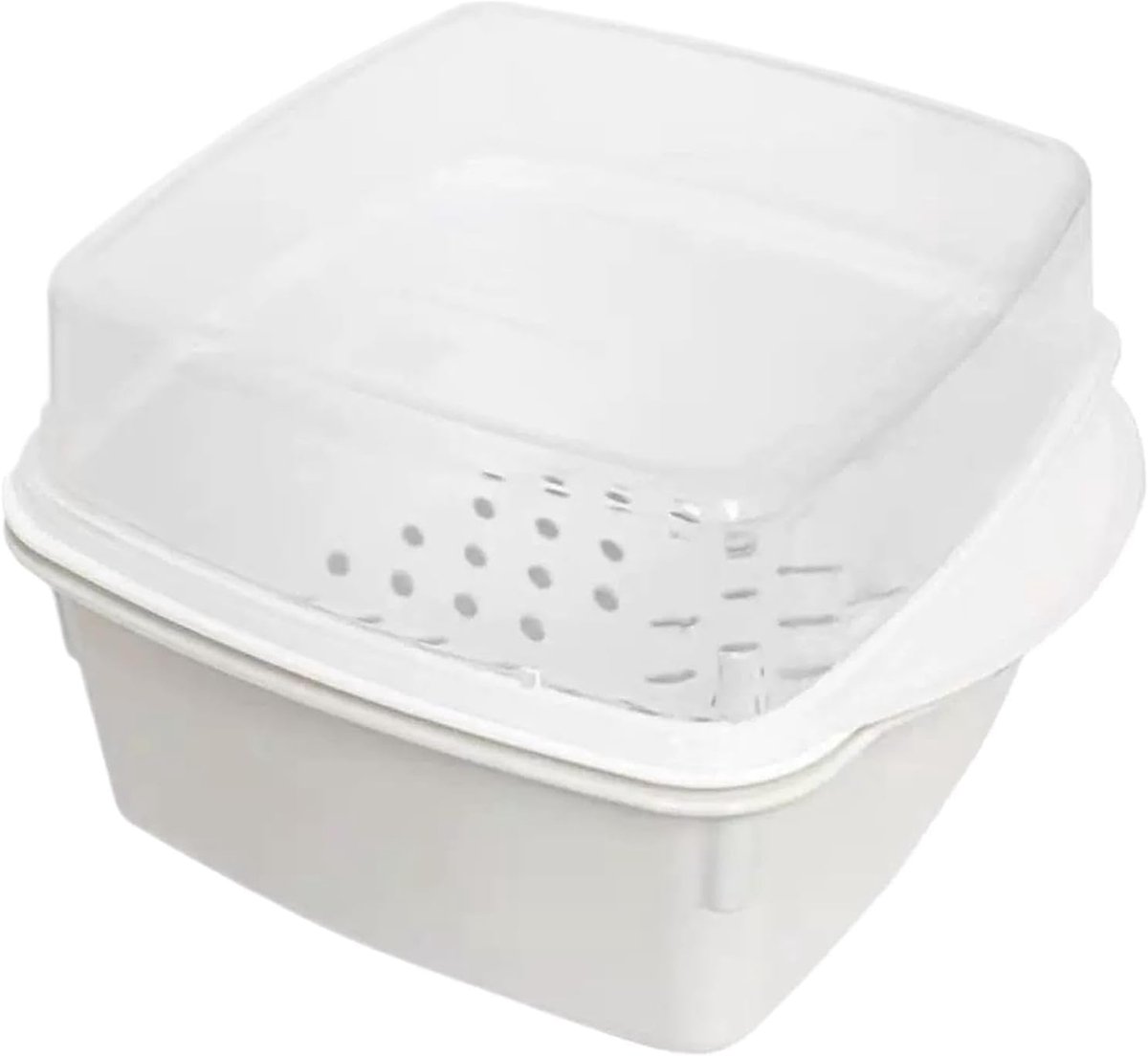 Magnetron Stoompan - Gezonde Kookpan - Snelle Maaltijden - BPA-Vrij Materiaal - 165 x 12 x 10 cm - Wit