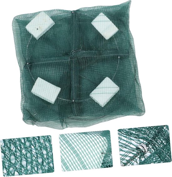 Visnet Val - Vangnet Fuik - Vissen Vangen - Draagbaar Compact - 35x35x0.1cm - Groen — afbeelding 5