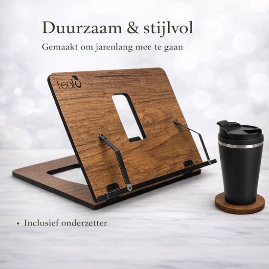 Kleine opvouwbare vintage boekenstandaard displayboek, kookboek, handgemaakt eenvoudig mechanisme houten gebogen zijkanten weggestopt wanneer niet in gebruik - Nederland