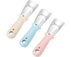 Koelkast Ontdooier - Vriezer Schraper - IJs Verwijderen - Set van Drie - 16.8 cm Lengte - Blauw Roze Groen