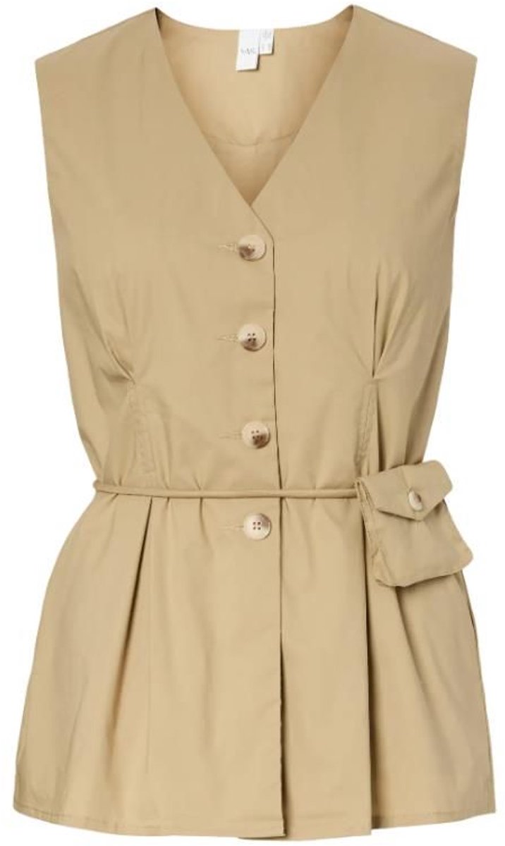 Y.A.S. Fima Waistcoat Top Incense Beige
