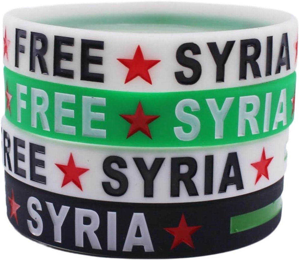 Siliconen Armbanden - Vlag Armbanden - Dagelijks Gebruik - Set van Vier - 202mm Omtrek
