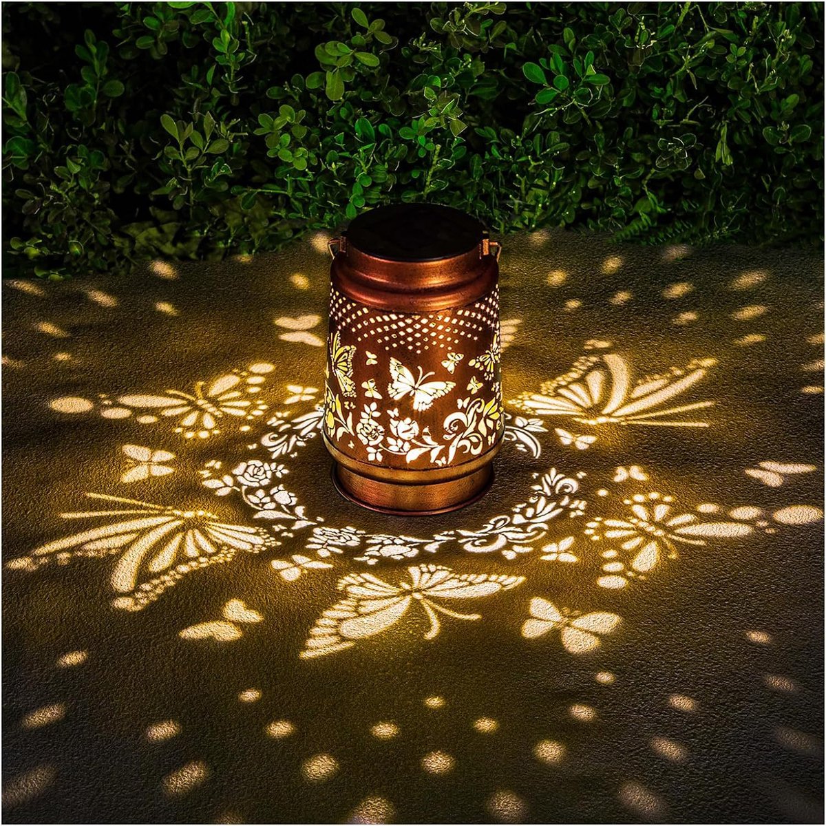 Metalen LED Sfeerverlichting voor Tuin, Patio, Portiek en Balkon Decoratie - Decoratieve lantaarns op zonne-energie - Vlindermodel B