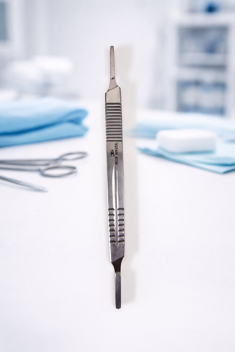 Belux Surgical Instruments / Scalpelhandvat Dubbelzijdig Nr. 3/4 – RVS – Herbruikbaar & Autoclaveerbaar