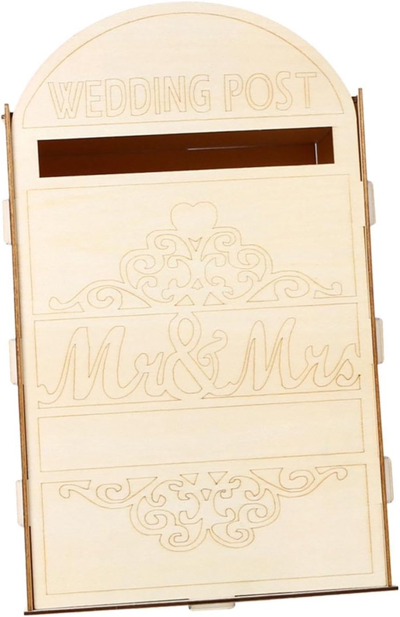 Houten Brievenbus - Kaartenhouder Geschenken - Bruiloft Receptie - Herbruikbaar Aanpasbaar - 34 x 20 x 20 cm