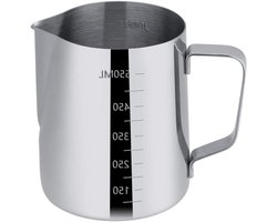 Melkschuimkan Roestvrij Staal - Espresso Schuimkan - Dranken Bereiden - Druppelvrije Schenktuit - 600 ml - Zilver
