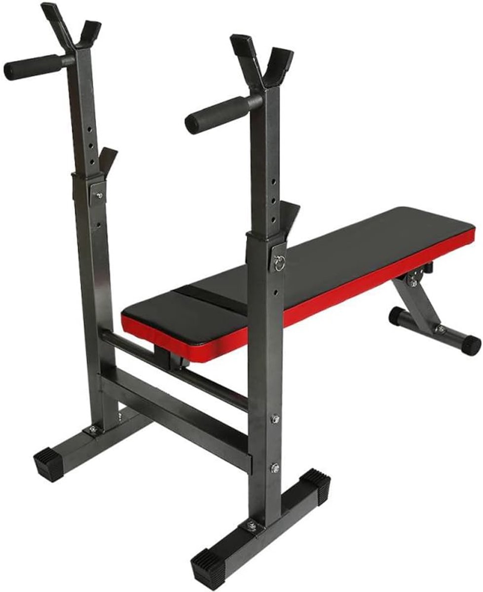 Gewichtheffen Frame - Fitness Bank - Thuis Trainen - Verstelbare Hoogte - 112x58.5x104cm - Rood