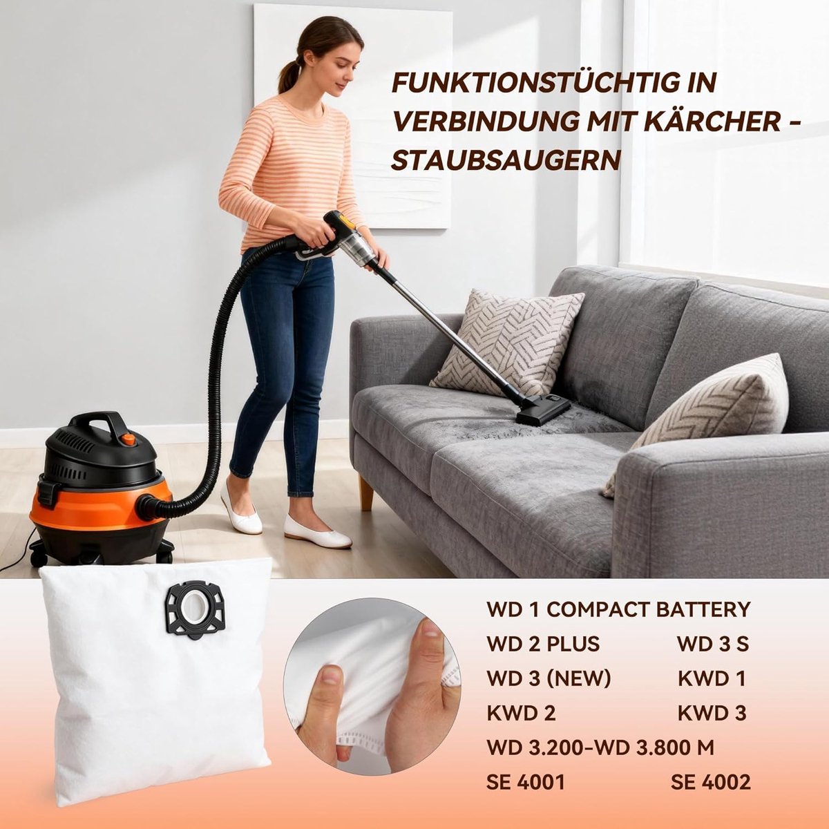 Stofzuigerzakken Set - Vlieszakken - Stofzuigen - Scheurvast Materiaal - 12 Stuks - Wit