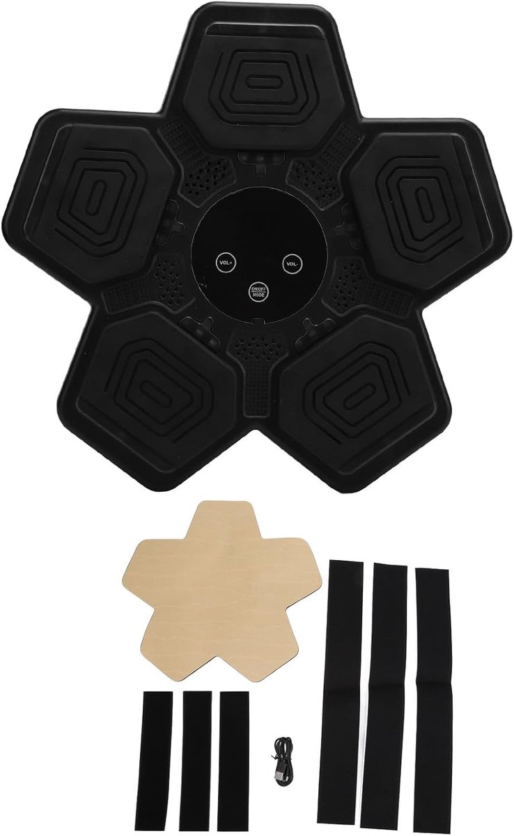 Muziek Boksmachine - Wand Bokstrainer - Thuis Sporten - Met Muziekfunctie - 35x35cm - Zwart