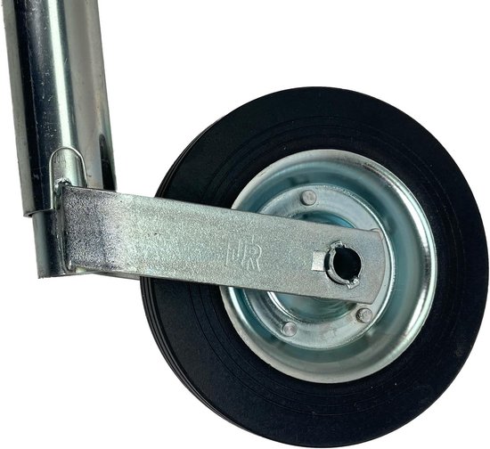 Neuswiel Rond - Ondersteuningswiel Caravan - Zwaar Transport - Extra Sterk 175kg - 48mm Diameter - Zilver — afbeelding 2