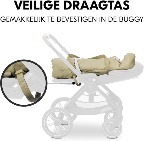 Baby Nest Voetenzak - Babynestje Draagzak - Voor Kinderwagen - 3-in-1 Functie - 85 x 40 cm - Teddy Fleece Groen — afbeelding 4