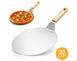 Montzys® Pizzaschep RVS - 30cm Keuken Accessoires - Keukengerei - Pizzasteen - Geschikt voor BBQ en Oven