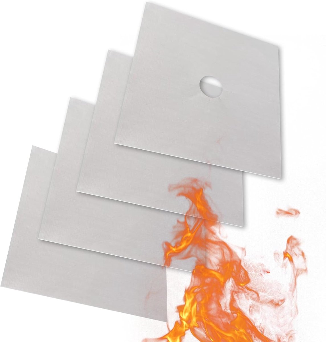 Kookplaatbeschermers - Reinigingspads - Keuken Beschermen - Antiaanbaklaag - Set van 4