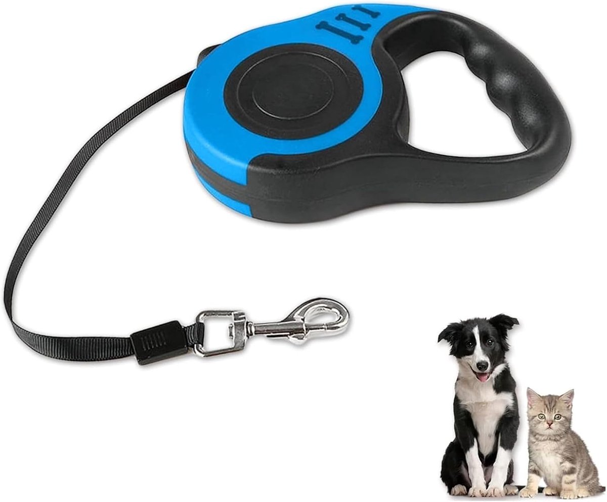 Intrekbare Hondenriem - Rollijn Hond - Wandelen en Training - Tot 25 kg - 5 Meter Lengte - Blauw