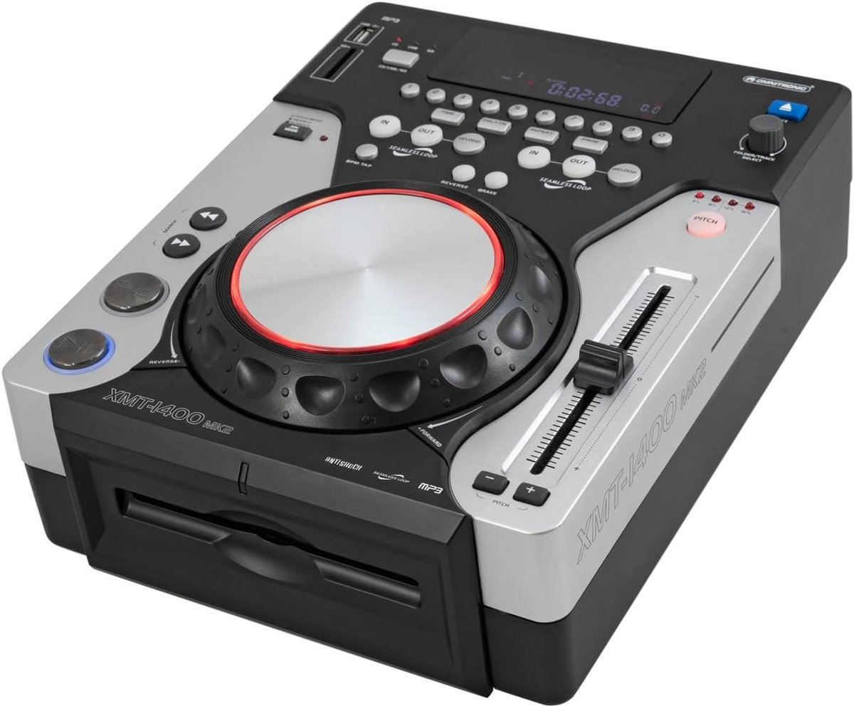 Tafel CD Speler - Muziekspeler DJ Apparaat - Muziek Afspelen - USB SD CD Compatibel - 23x31x12 cm - Zwart Grijs