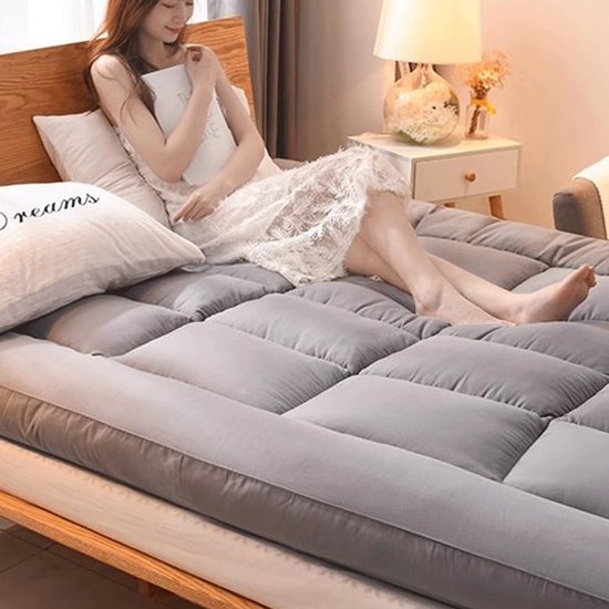 Draagbare Matras - Oprolbare Vloerbed - Ruimtebesparend Slapen - Zacht Gewatteerd Ontwerp - Geel — afbeelding 2