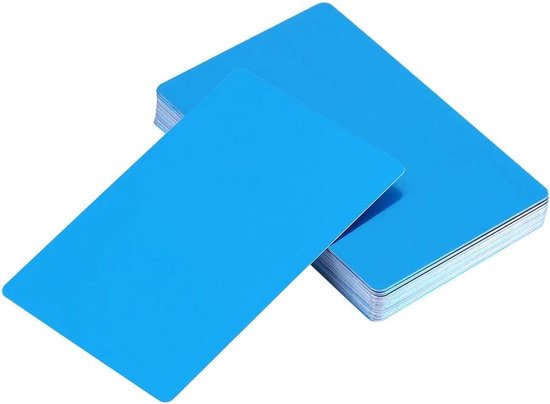 Foto: Metalen kaarten visitekaarten blank cadeaubonnen maken duurzame aluminium legering 86x54mm blauw