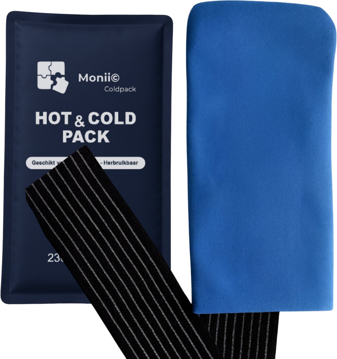 Monii Coldpack - 1 Gelpack & 1 Elastic Band - Geschikt Voor Ieder Lichaamsdeel - Koelpads - Koud Warm Kompres - Voor Verwondingen & Zwellingen - Gel Ice Pack - Ijszakken - Hotpack