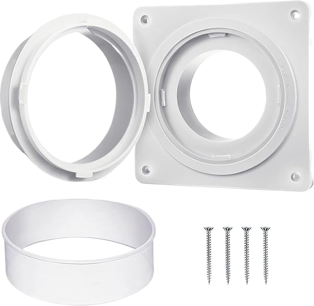 Droger Connector Slangverlenging Adapter Veilige Installatie Efficiënte Ventilatie 18.5x18.5x6 cm Wit