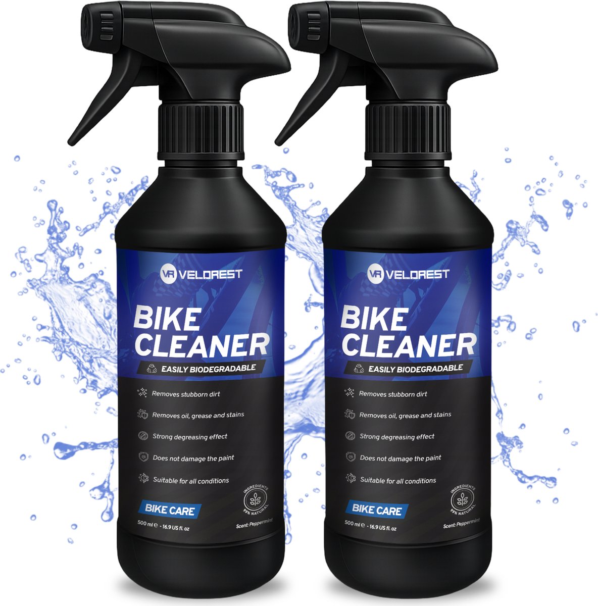 Velorest Fiets Reiniger 2X 500ML - Fiets Reiniging - Fietsreinigingsset - Bike Cleaner - Fiets Schoonmaak - Biologisch Afbreekbaar