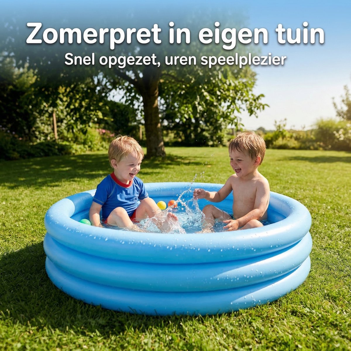 Lomera Opblaaszwembad - Kinderzwembad - Kinderbad - Opblaasbaar Zwembad - Opblaasbadje - Kinderbadje - Baby Zwembad - Baby Badje - Peuter Zwembad - Peuterbadje - 3 Ring Zwembad - Opblaaszwembad Rond — afbeelding 3