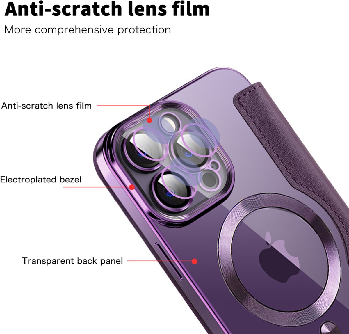 Techsuit - SmartMag Book Case - iPhone 13 Pro - Purple