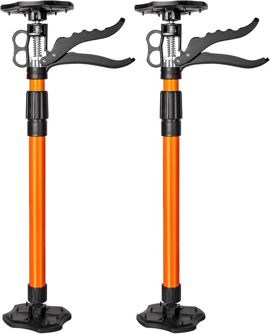 Plafondsteunen set 2x telescoop 55-115 cm, montagesteunen gipsplaat, draagkracht 40 kg, oranje, eenhands bediening