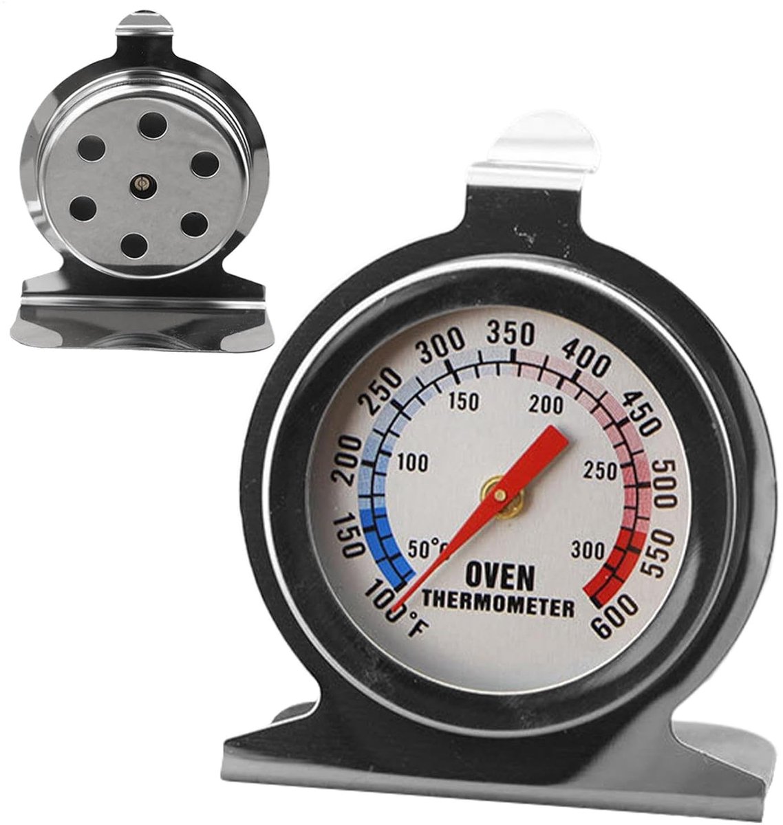 Koelkast Thermometer - Temperatuurmeter - Voedselveiligheid Bewaken - Roestvrij Staal - 6x6x10 cm