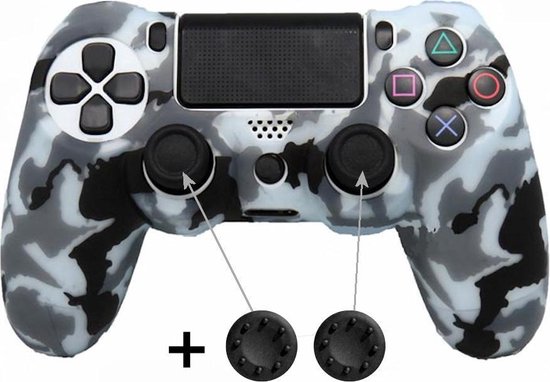 PS4 Controller Skin Siliconen Hoesje inclusief Thumb Grips - Camouflage
