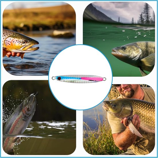 Vis Aas - Kunstaas Dobber - Zeevissen Diep - UV Coating Zichtbaar - 7.5cm 28g - Nikkel Roze — afbeelding 3