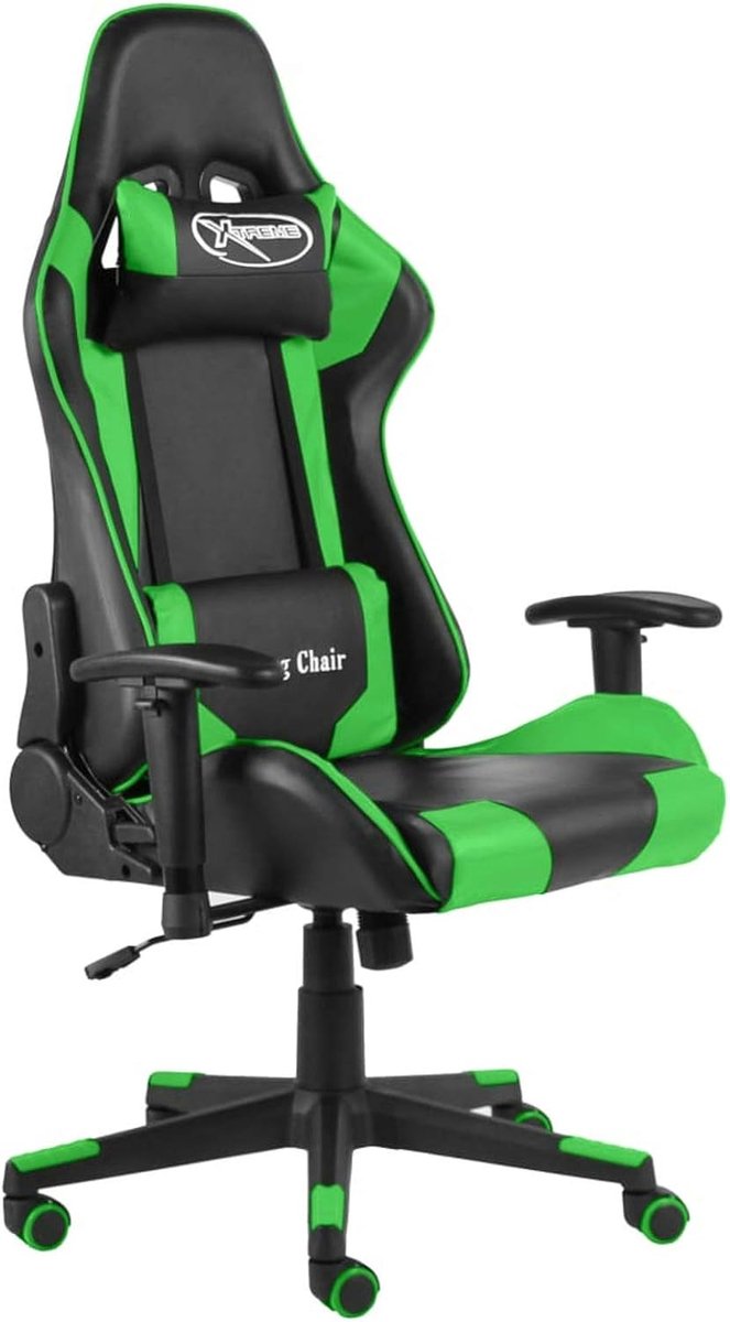 Gamingstoel - Bureaustoel racer - Langdurig gamen - Verstelbare rugleuning - Groen