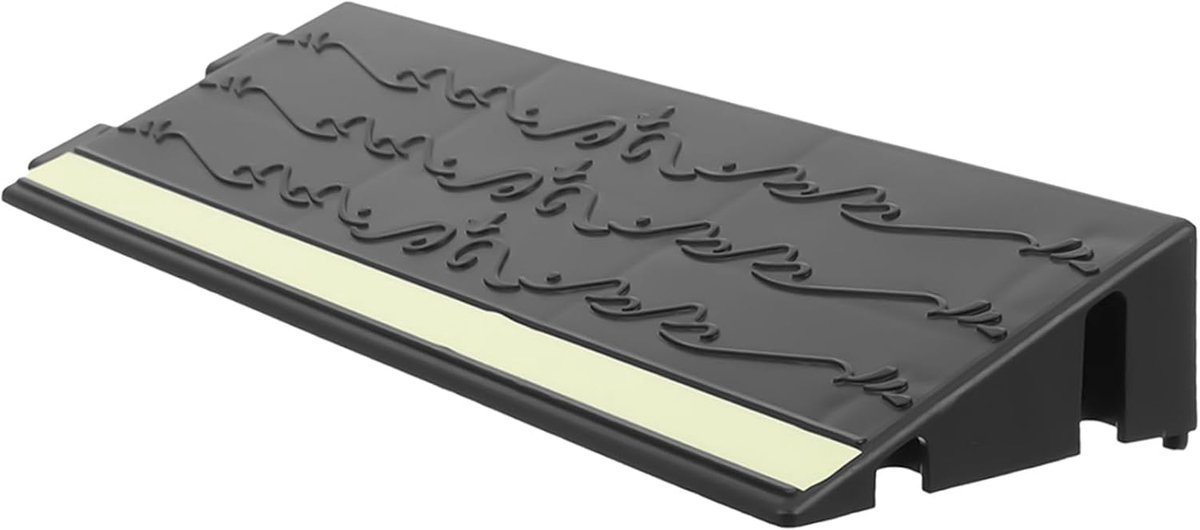 Rubberen Drempelhulp - Antislip Oprit - Rolstoel Toegang - Zelfnivellerend Ontwerp - 30x10x4 cm - Zwart